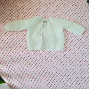 White knit Child of Mine by Carter white sweater newborn